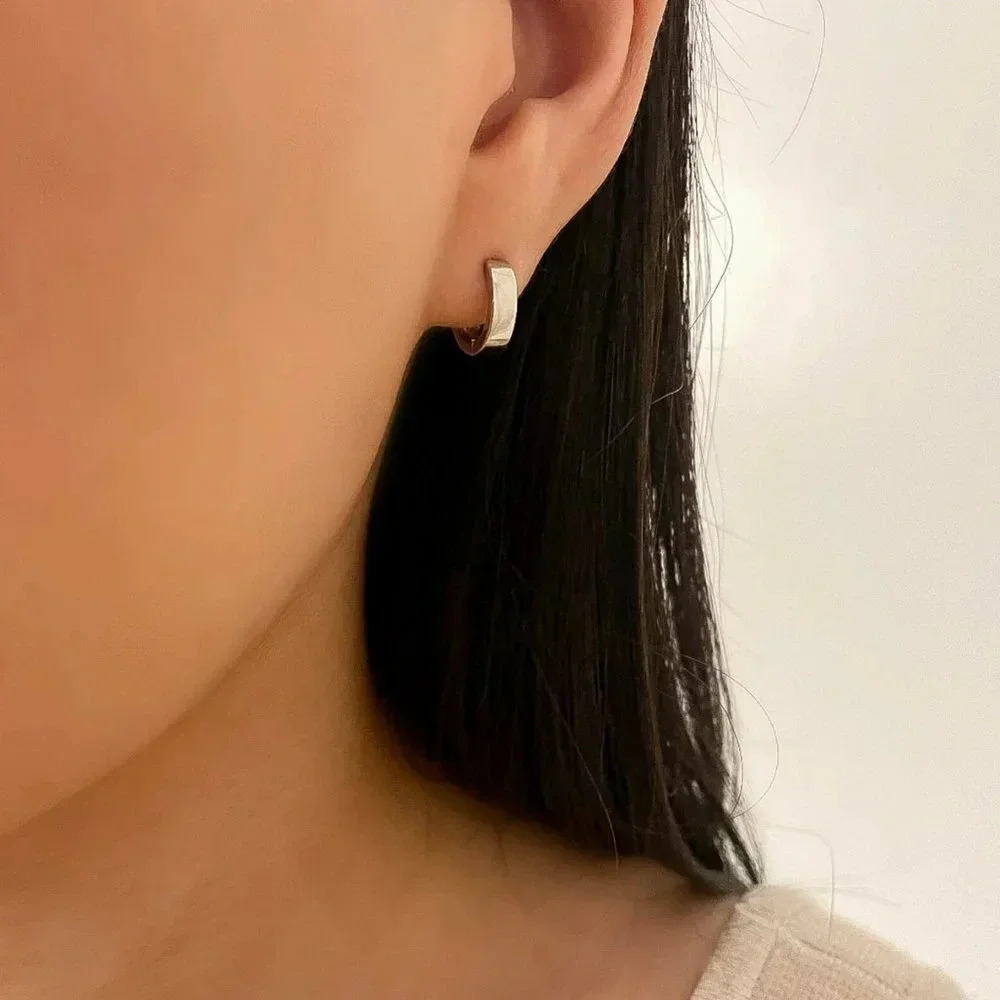 925 Sterling Silver Huggie Hoop Earrings Small Silver Hoops Minimalist Hoops